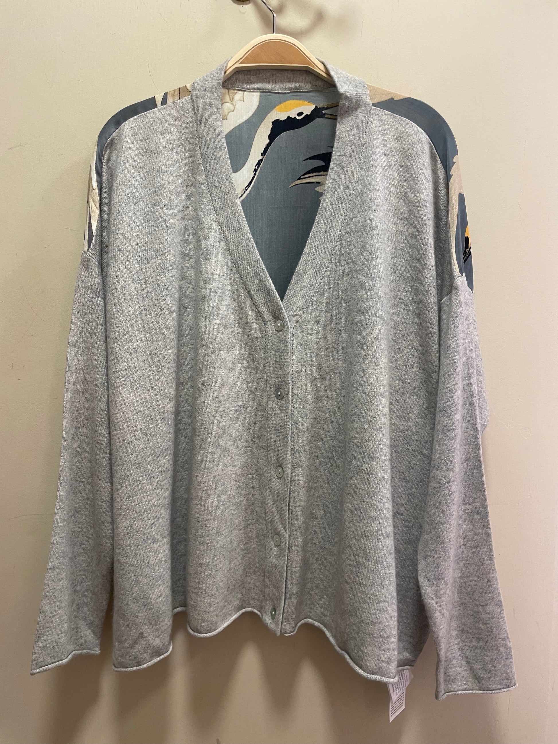 One Hundred Stars Grey Stork Cashmere Cardigan