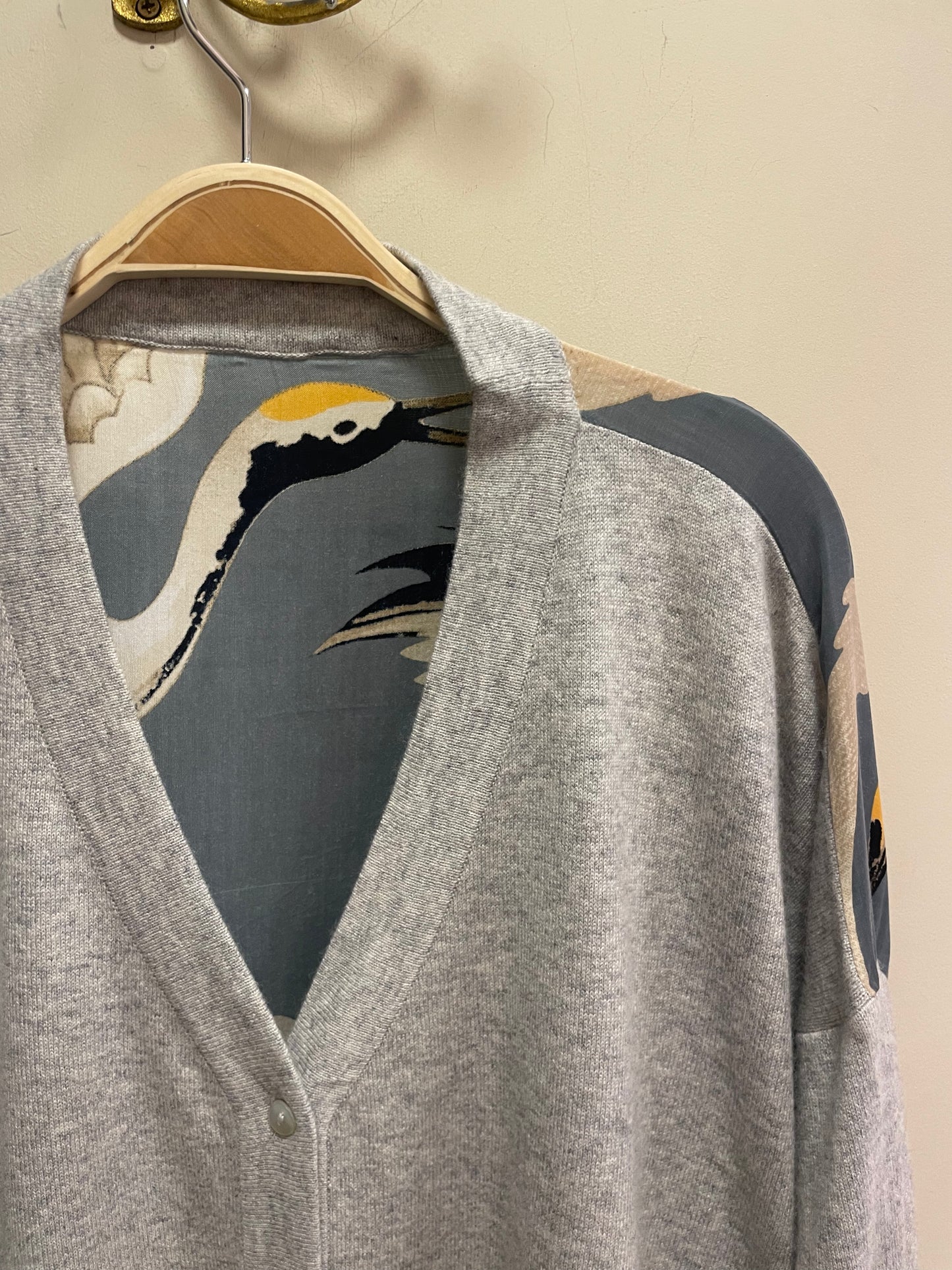 One Hundred Stars Grey Stork Cashmere Cardigan