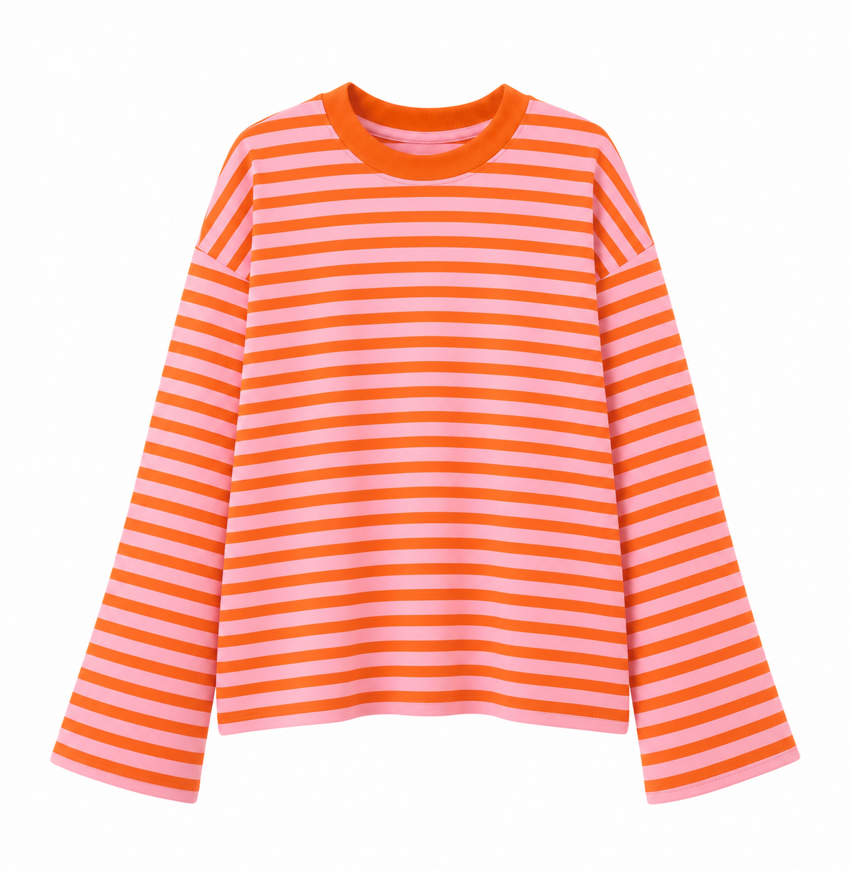 Tori Striped Long Sleeve Tee Orange & Pink