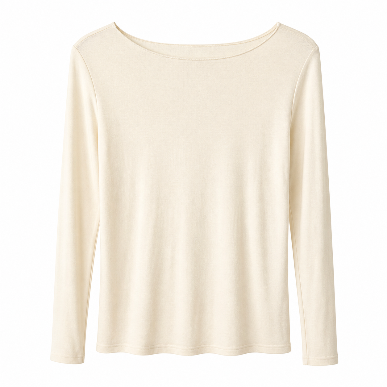 Beige long-sleeve shirt on a white background