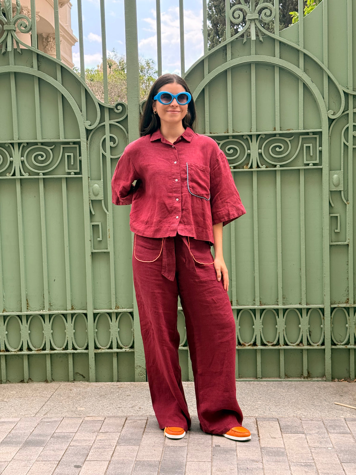 Dr Bloom Cherry Shirt in Wine