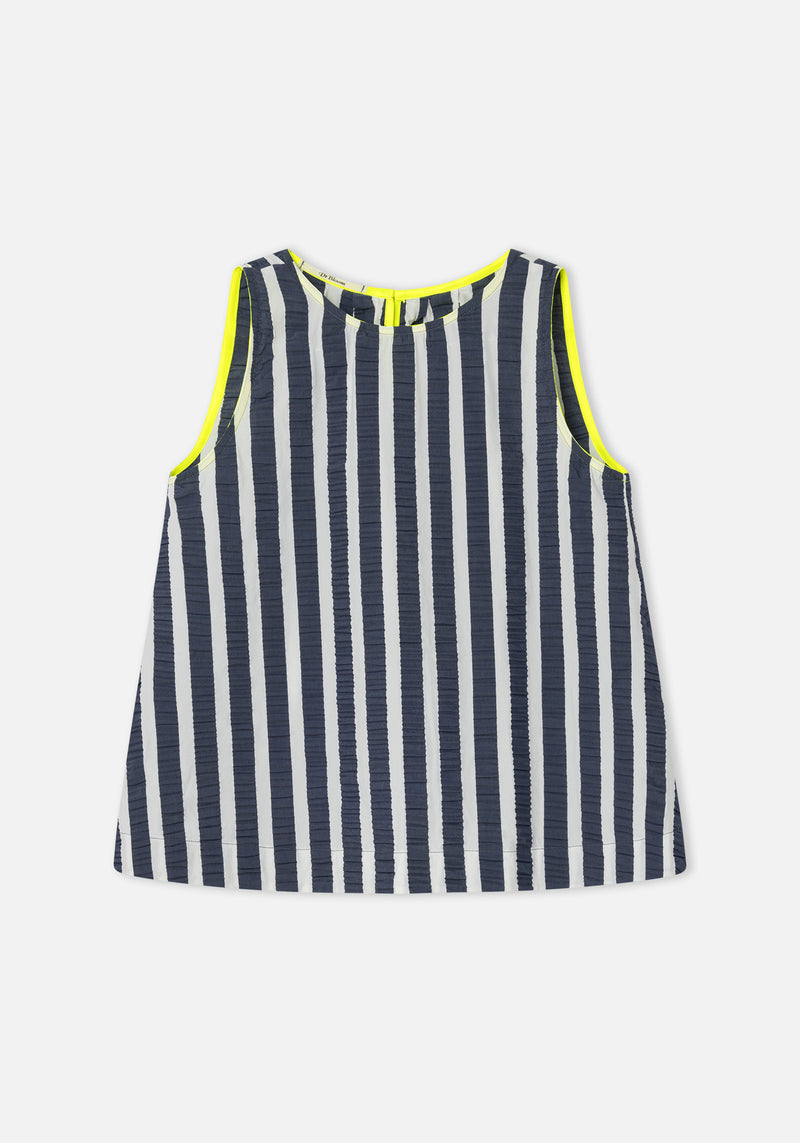 Dr Bloom Cuerpo Fresco Striped Top in Navy