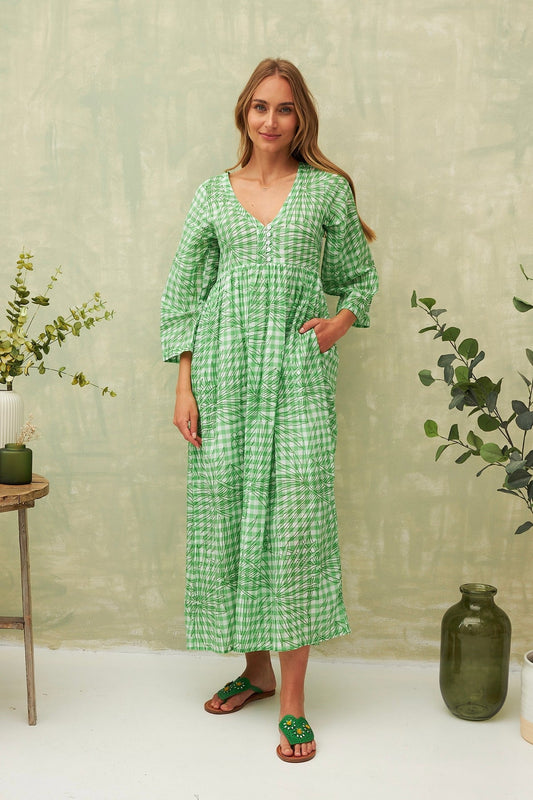 Chic Soleil Green Claudia Dress