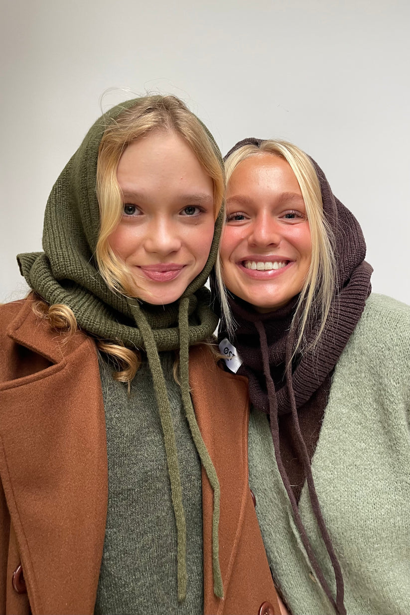 Ost London Rikke Cashmere Mix Balaclava -Khaki