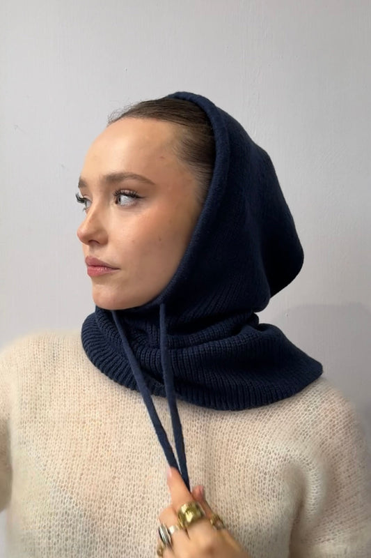 Ost London Rikke Cashmere Balaclava in Navy