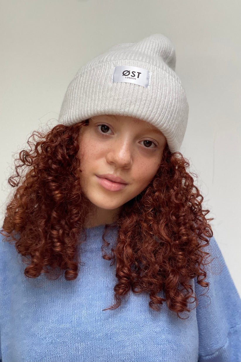 Ost London Clara Angora Beanie in Cream