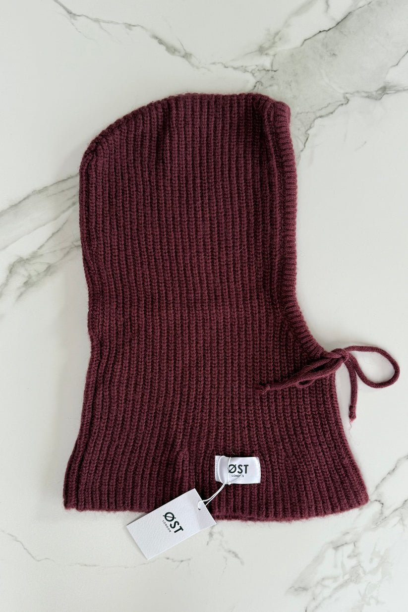 Ost London Marie Mohair Balaclava -Bordeaux