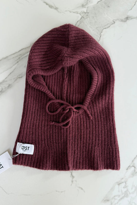 Ost London Marie Mohair Balaclava -Bordeaux