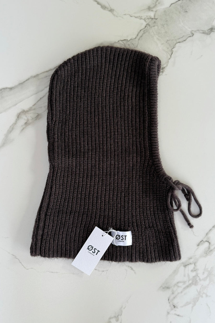 Ost London Marie Mohair Balaclava -Brown