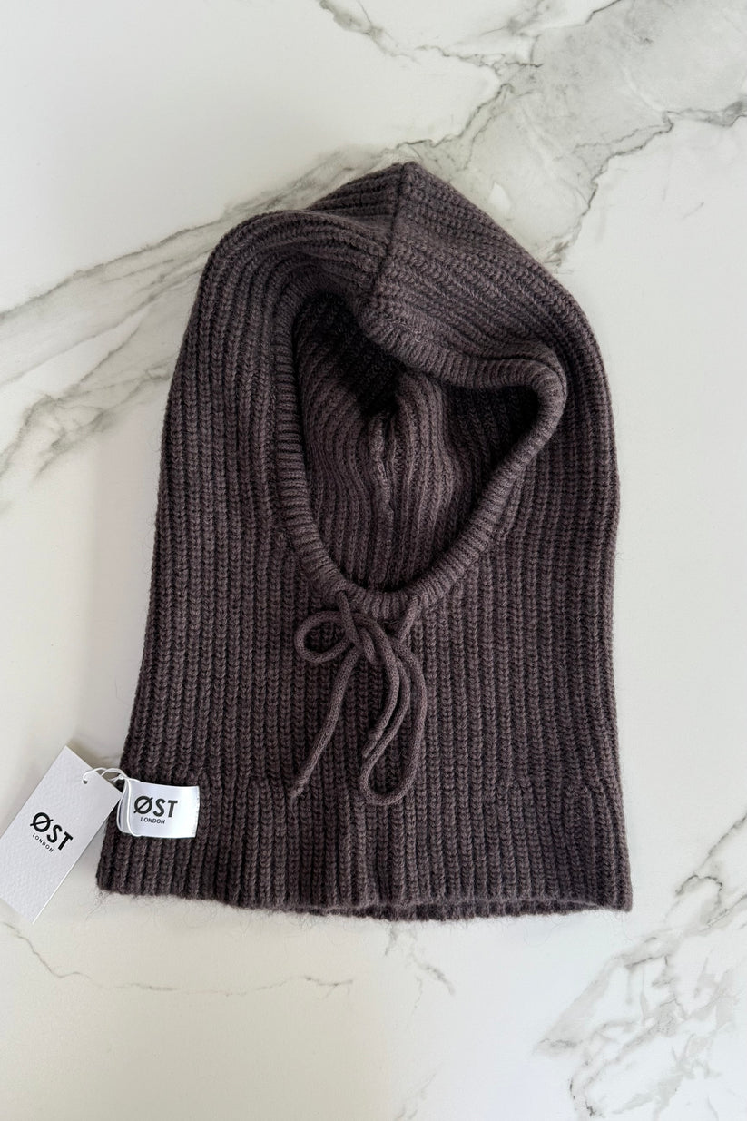 Ost London Marie Mohair Balaclava -Brown