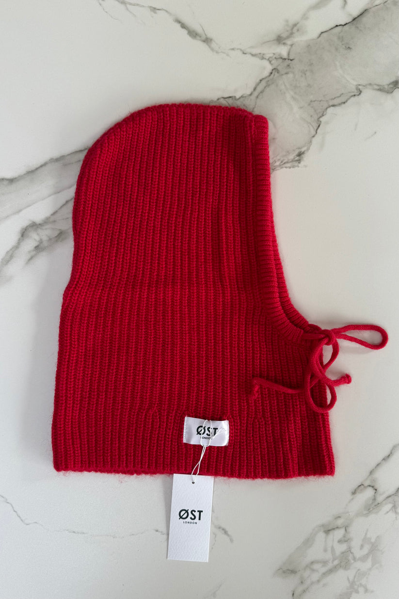 Ost London Marie Mohair Balaclava -Red