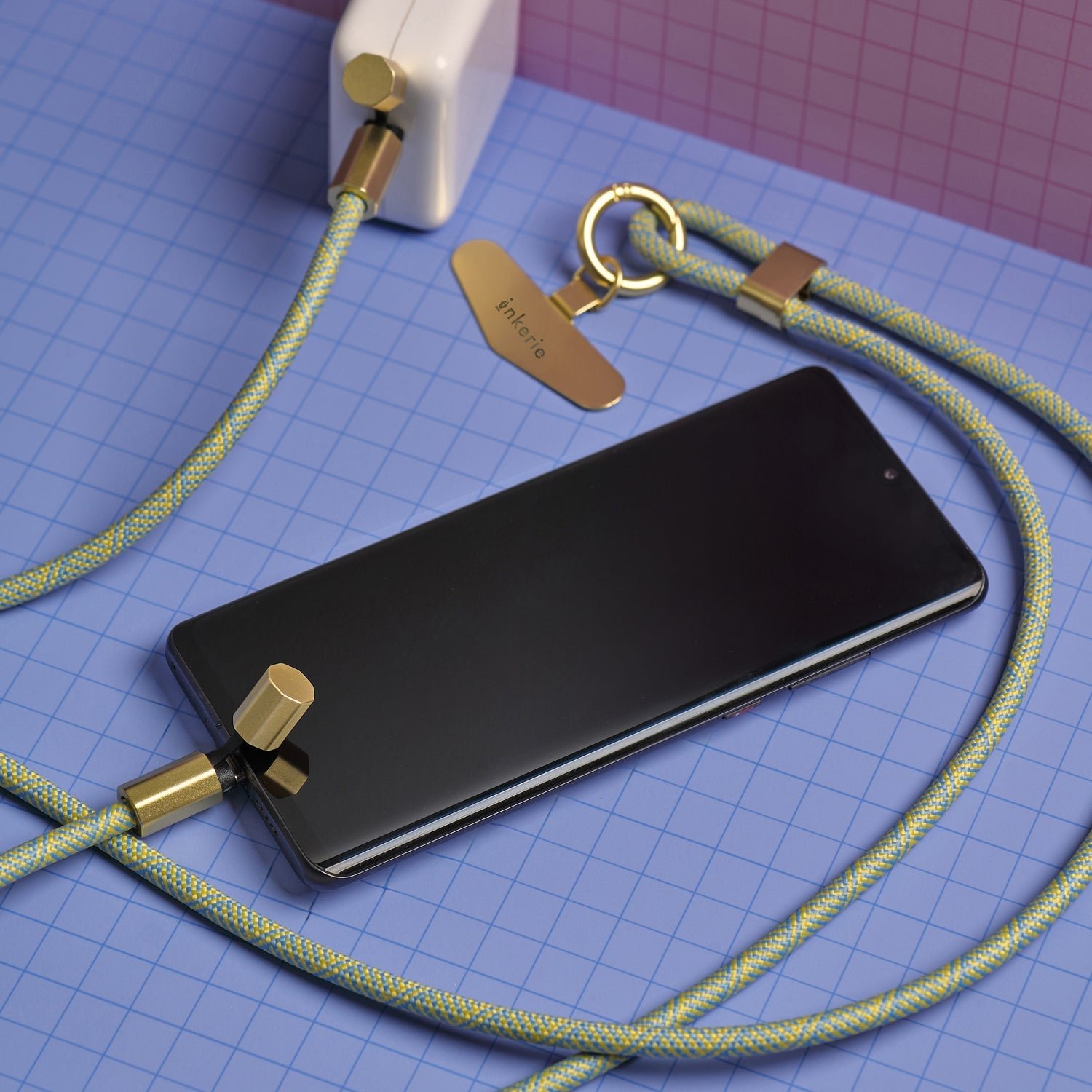 Kikkerland Inkerie Charge Carry Phone Lanyard Blue