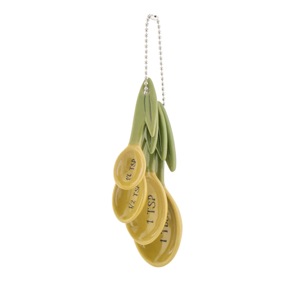 Decorative Olive-shaped measuring on a white background