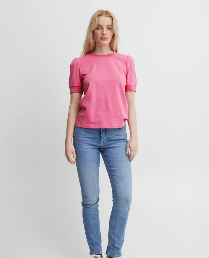 ICHI Yarla Sweatshirt in Super Pink