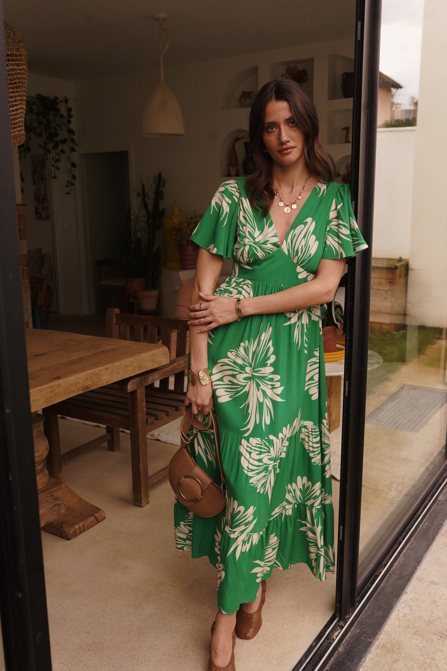 Consuela Print Dress in Green