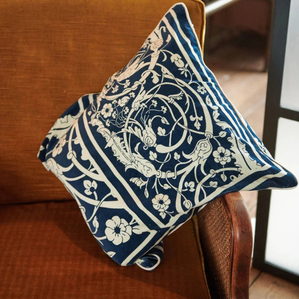 One Hundred Stars Jaipur Blue Cushion Cover