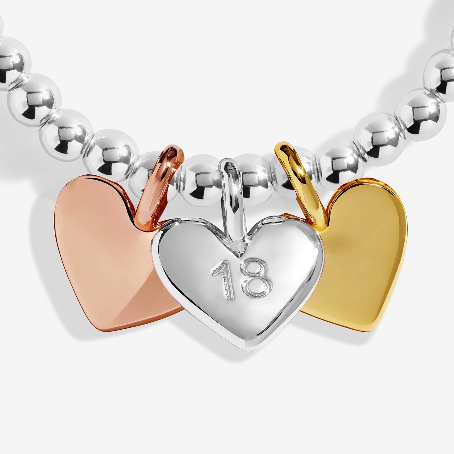 Joma Jewellery A Little Charmed Moments 'Happy 18th Birthday' Bracelet In Silver, Gold, and Rose Gold Plating