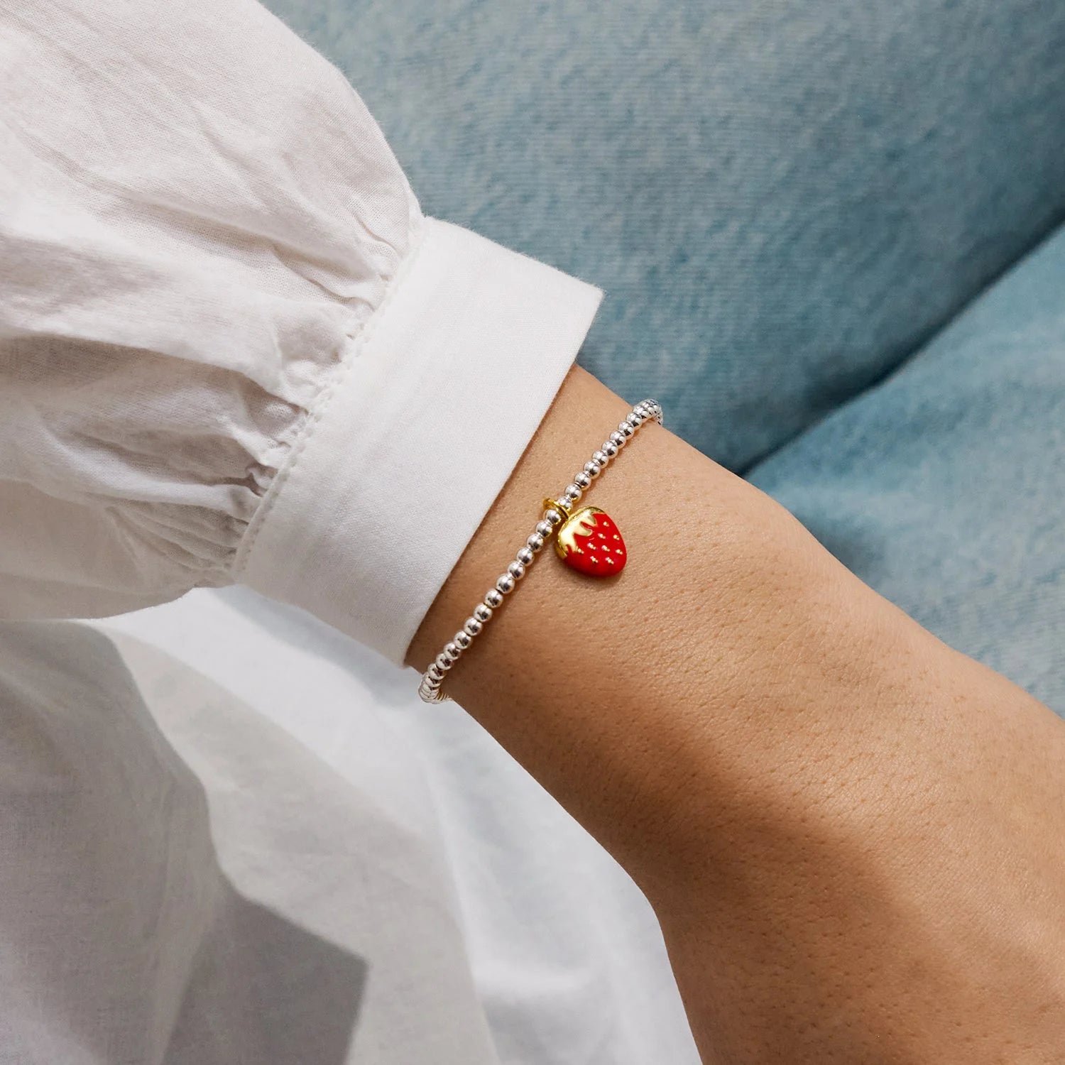 A Little Vibes 'So Berry Loved' Bracelet In Silver And Gold Plating