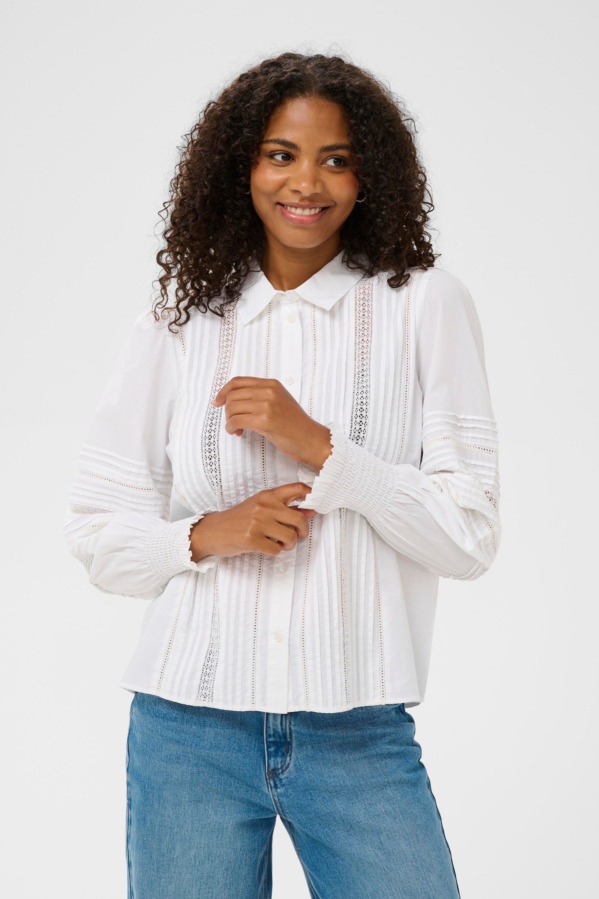 KAFFE Bella Shirt in Optical White
