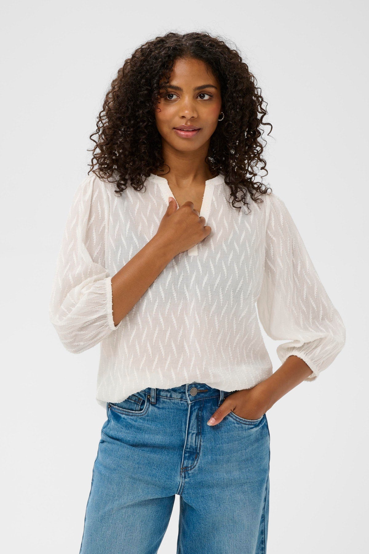 KAFFE Gabriela Blouse in Chalk
