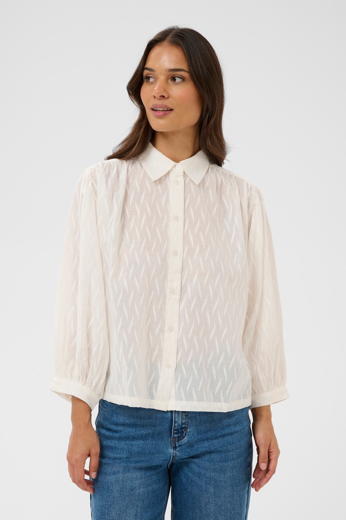 KAFFE Gabriela Shirt in Chalk
