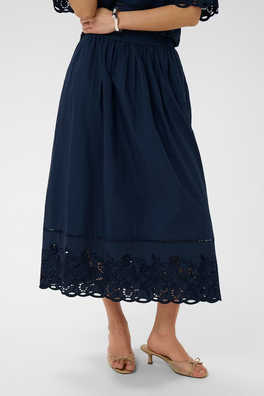 KAFFE Gertrud Skirt in Midnight Marine