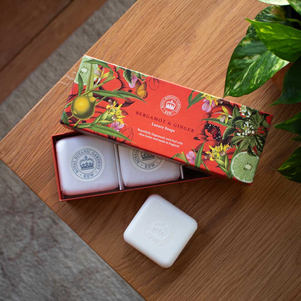 The English Soap Company - Kew Gardens Bergamot & Ginger Triple Soap Gift Box