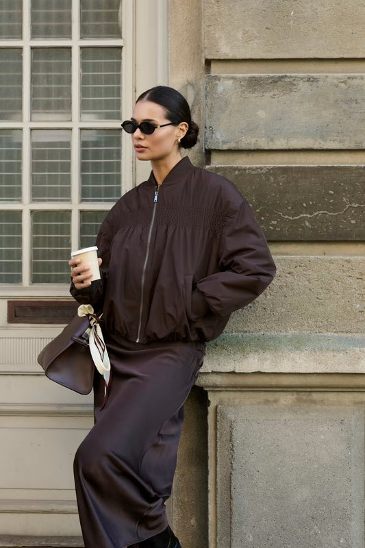 Kaffe Aarlette Coat in Coffee Bean