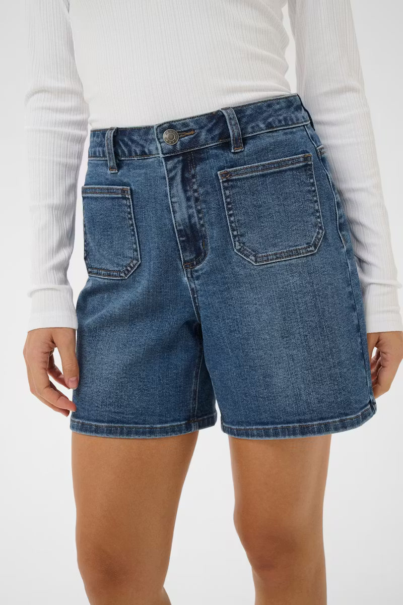 Kaffe Brook Shorts in Medium Blue Denim