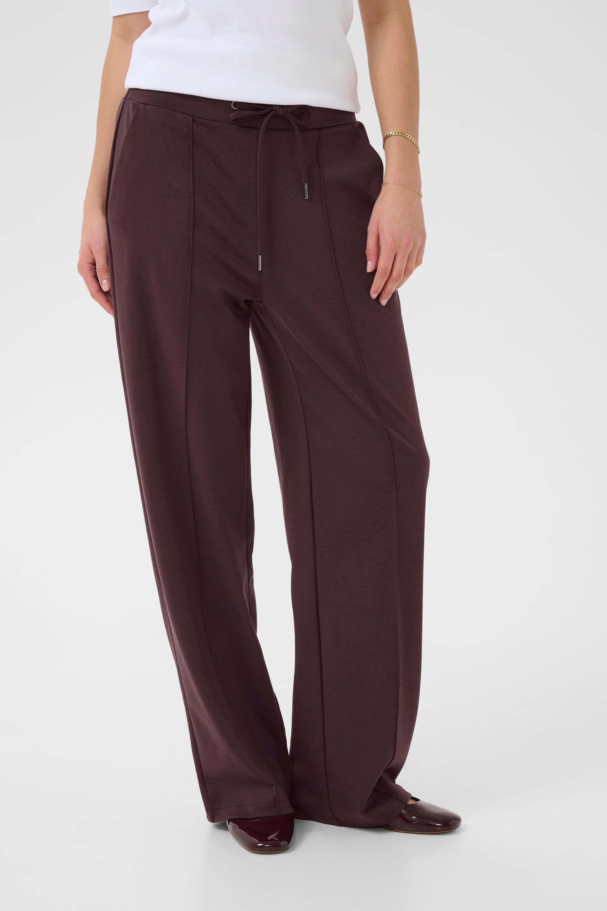 Kaffe Jenny Straight Pants in Fudge