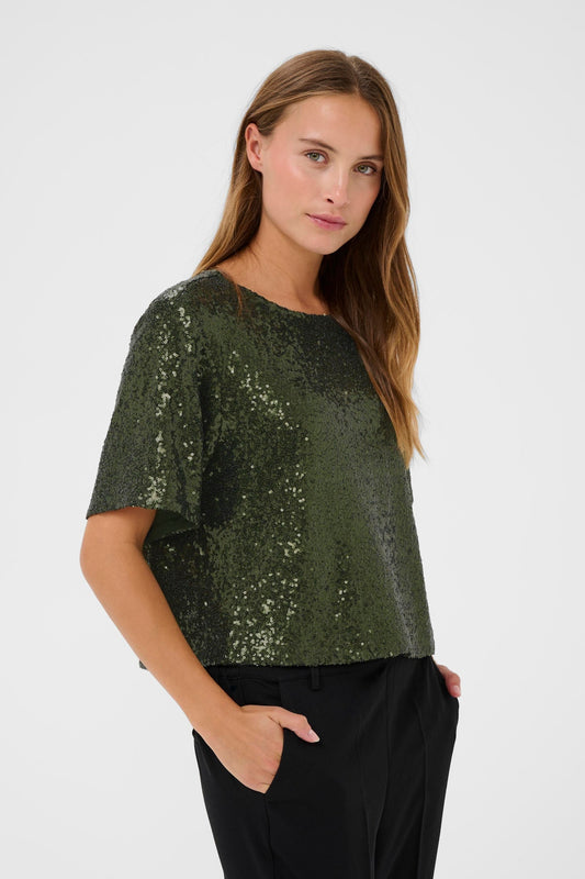 Kaffe Miranda Blouse in Ivy Green