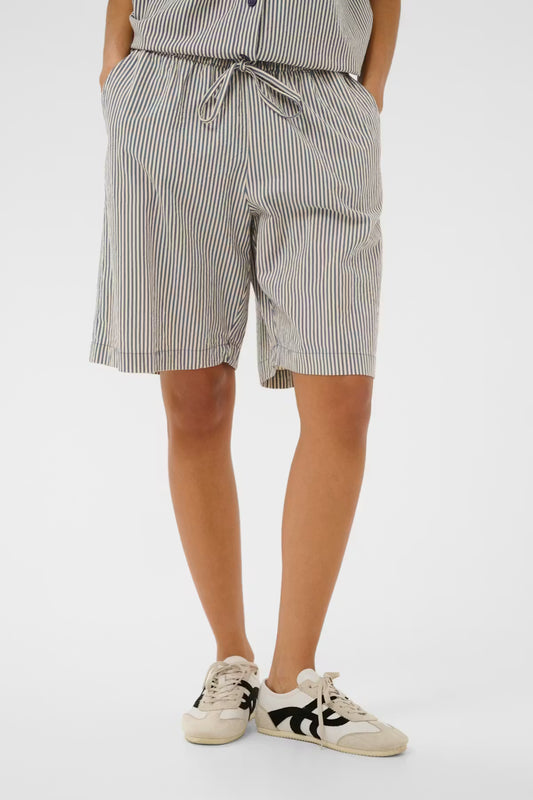Kaffe Naya Short in Midnight/White Stripe