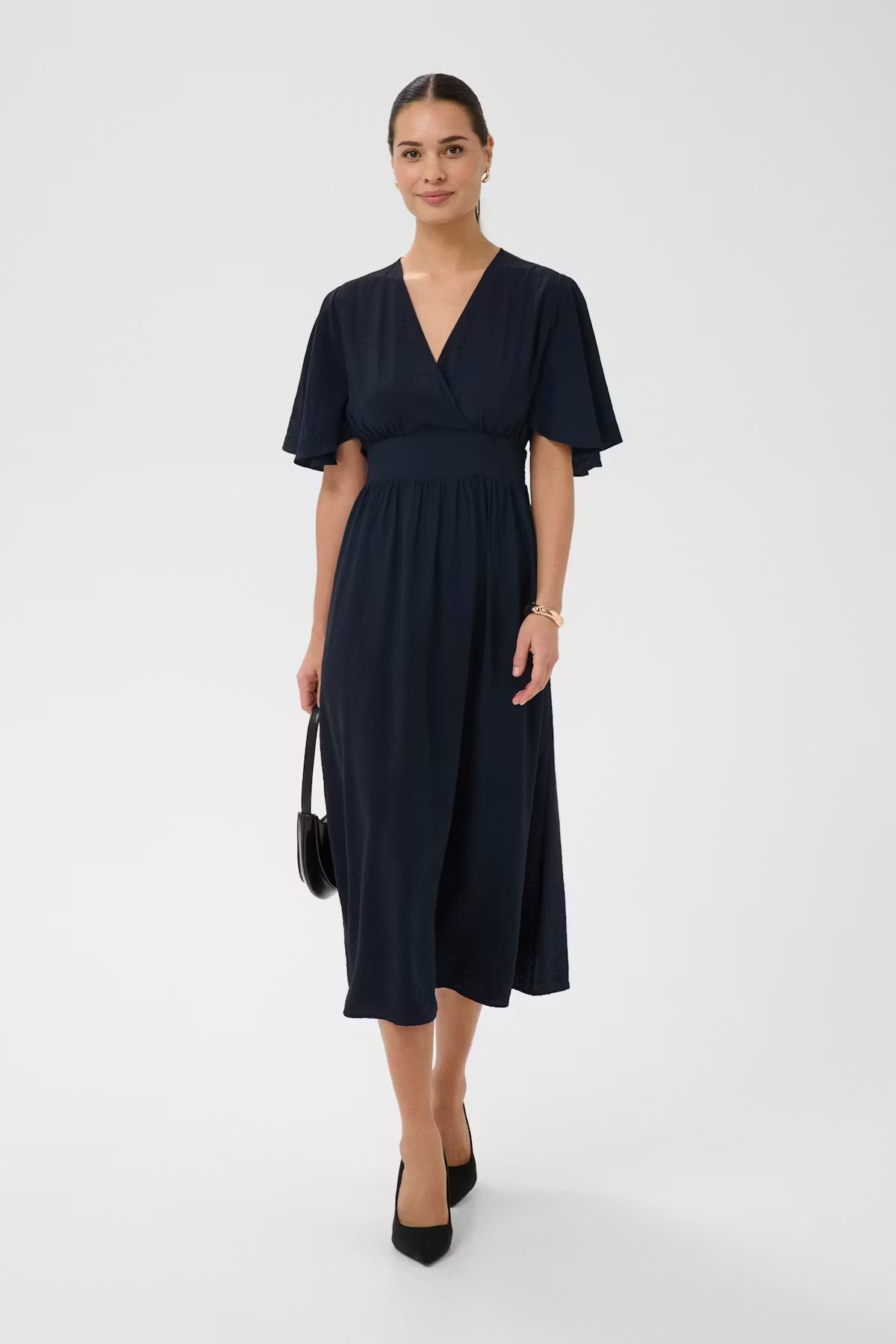 Kaffe Sirena Long Dress in Midnight Marine