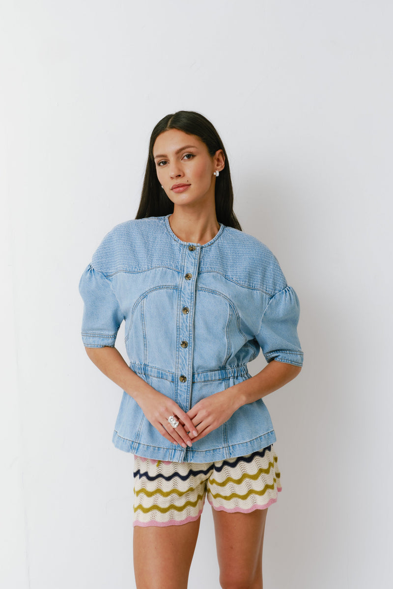 seventy + mochi Zaha Top in Summer Sky