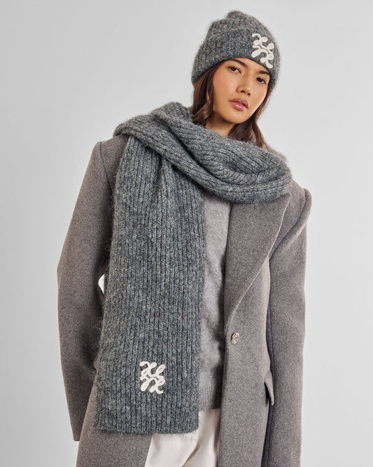 Katie Loxton Logo Appliqué Scarf in Grey