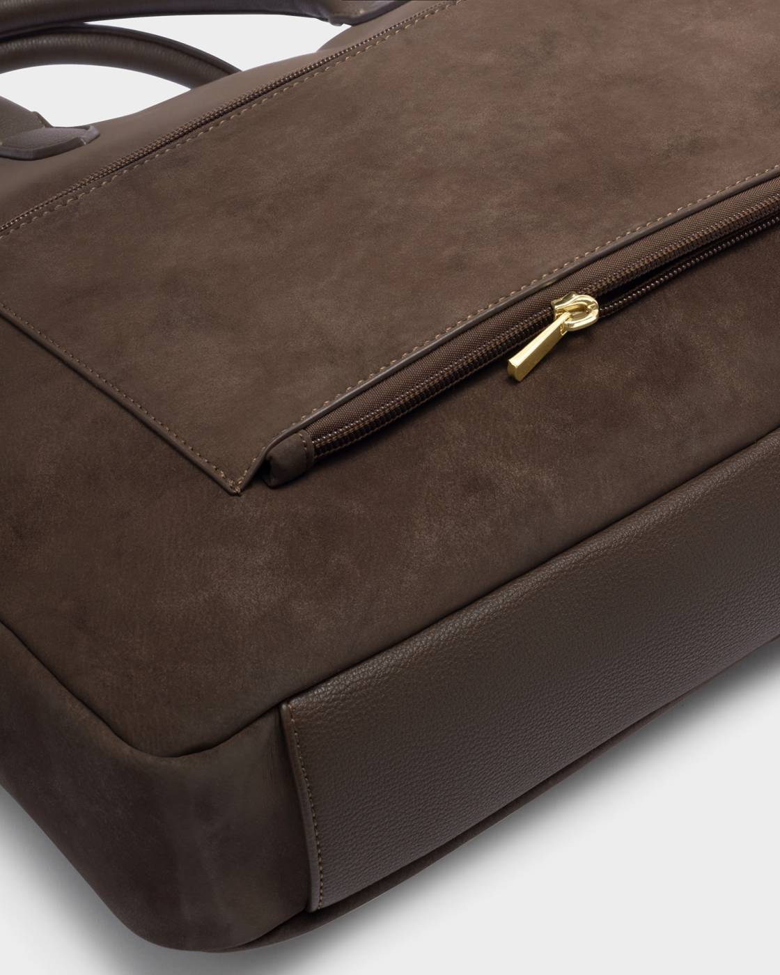 Katie Loxton Suedette City Laptop Bag in Chocolate
