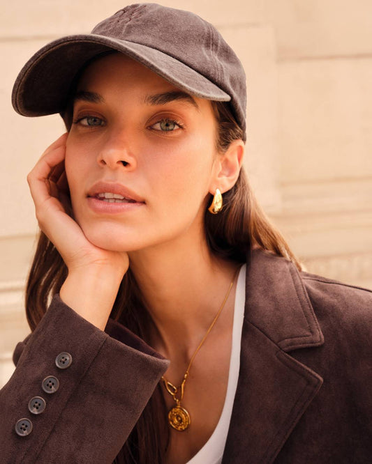 Katie Loxton Embroidered Logo Cap in Chocolate