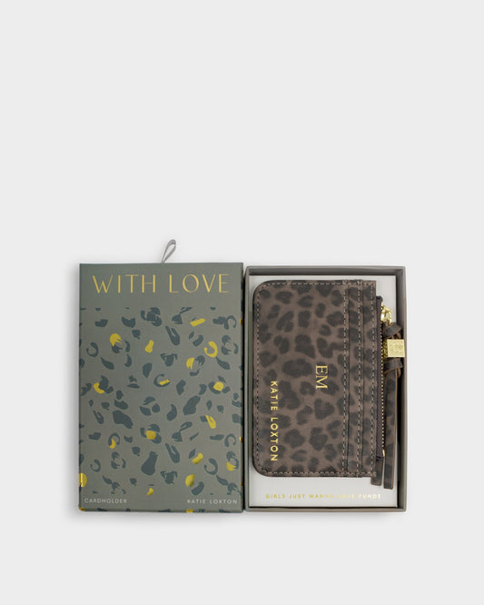 Katie Loxton Gift Boxed Coin & Card Holder in Leopard