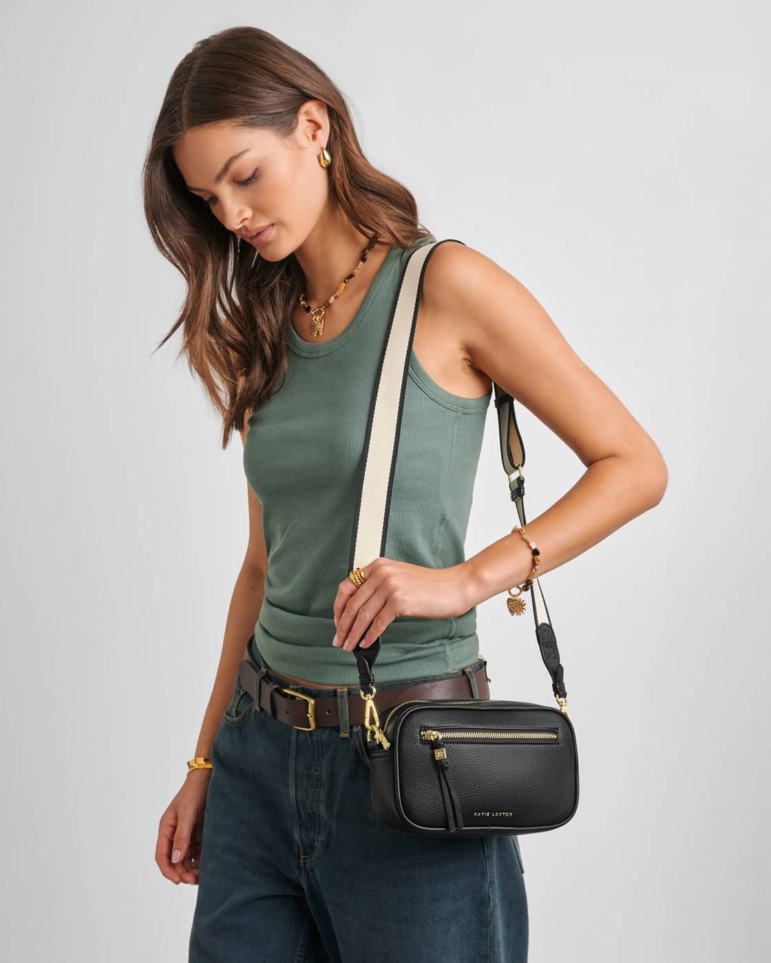 Katie Loxton Lottie Large Crossbody Bag in Black