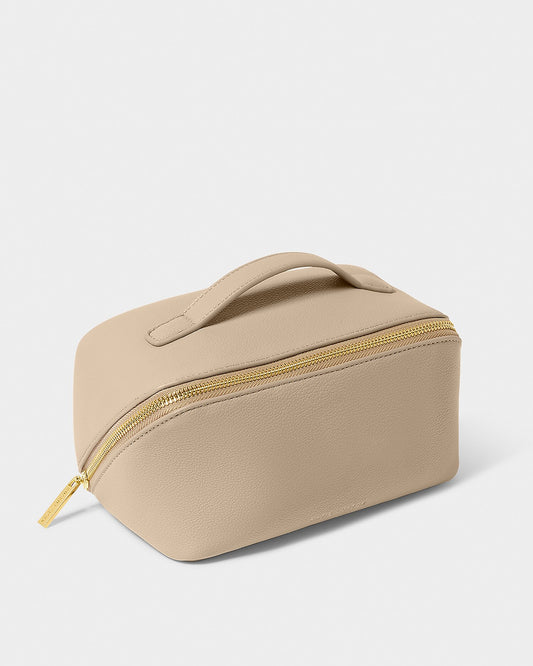 Katie Loxton Medium Make Up/ Wash Bag in Light Taupe