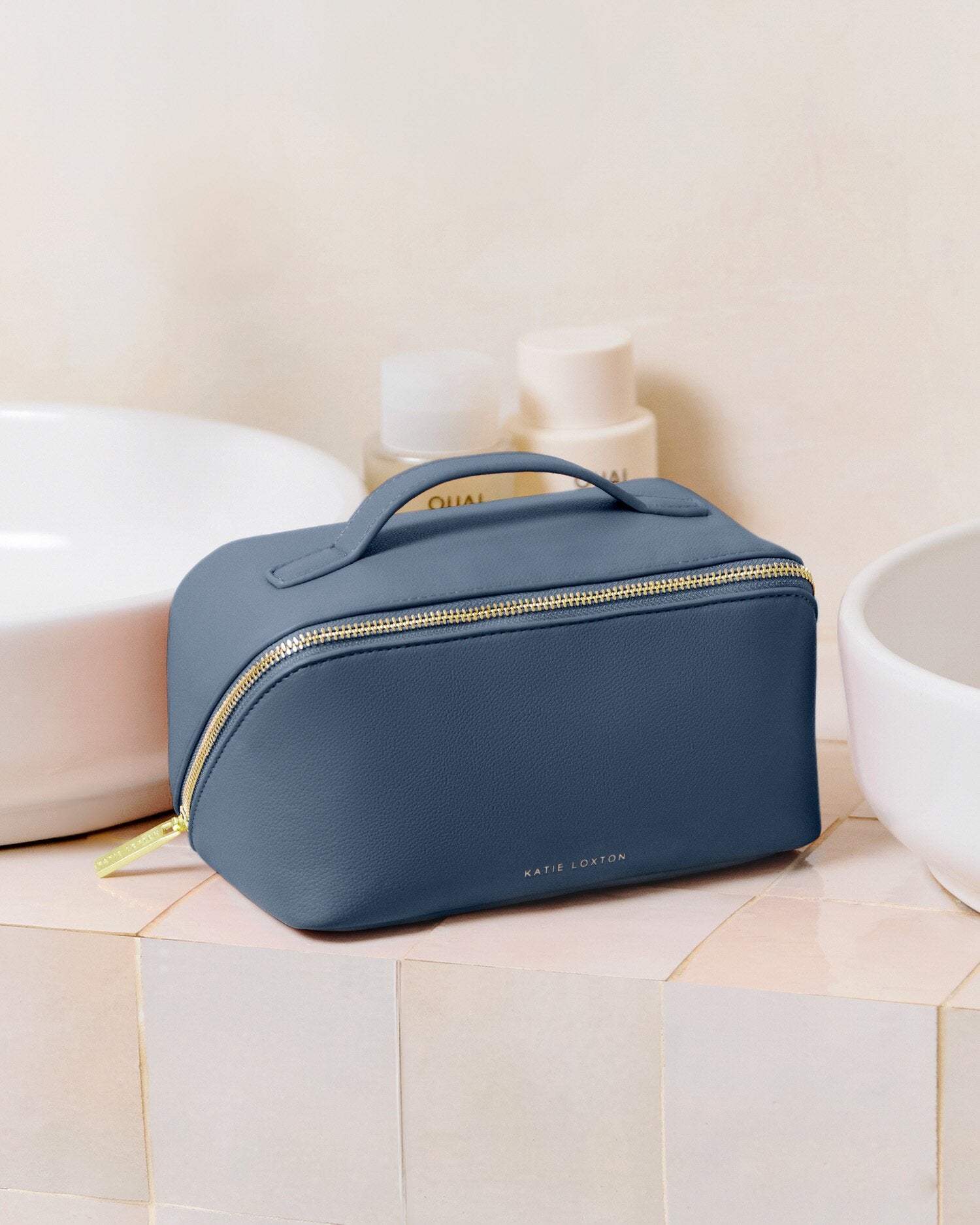 Katie Loxton Medium Makeup Bag in Navy