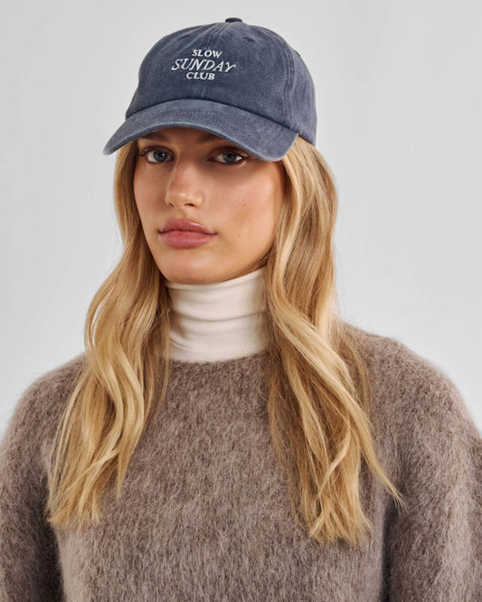 Katie Loxton 'Slow Sunday Club' Embroidered Logo Cap in Navy