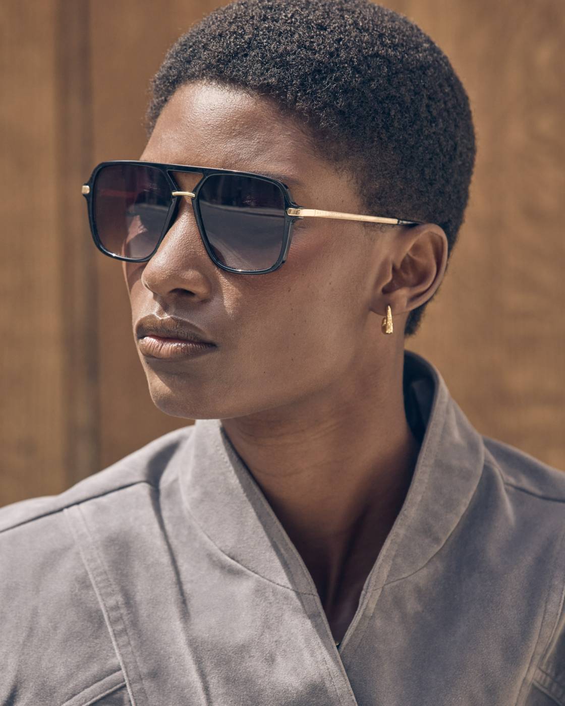 Katie Loxton St. Moritz Aviator Sunglasses in Black