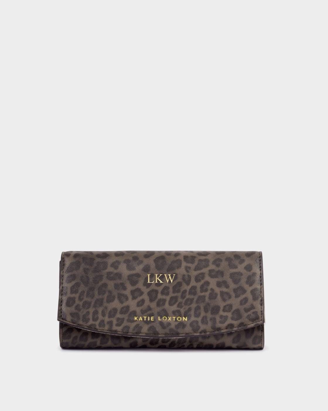 Katie Loxton Suedette Travel Jewellery & Accessories Organiser in Leopard