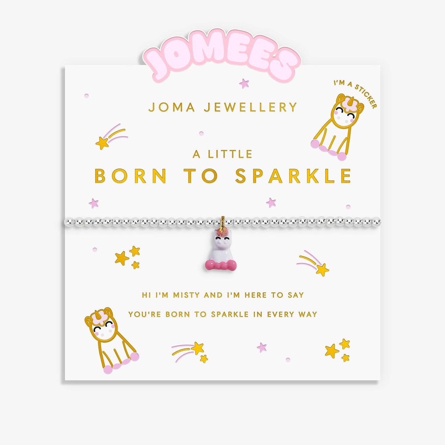 Joma Jewellery Kids' A Little Jomees 'Born To Sparkle' Bracelet In Silver and Gold Plating