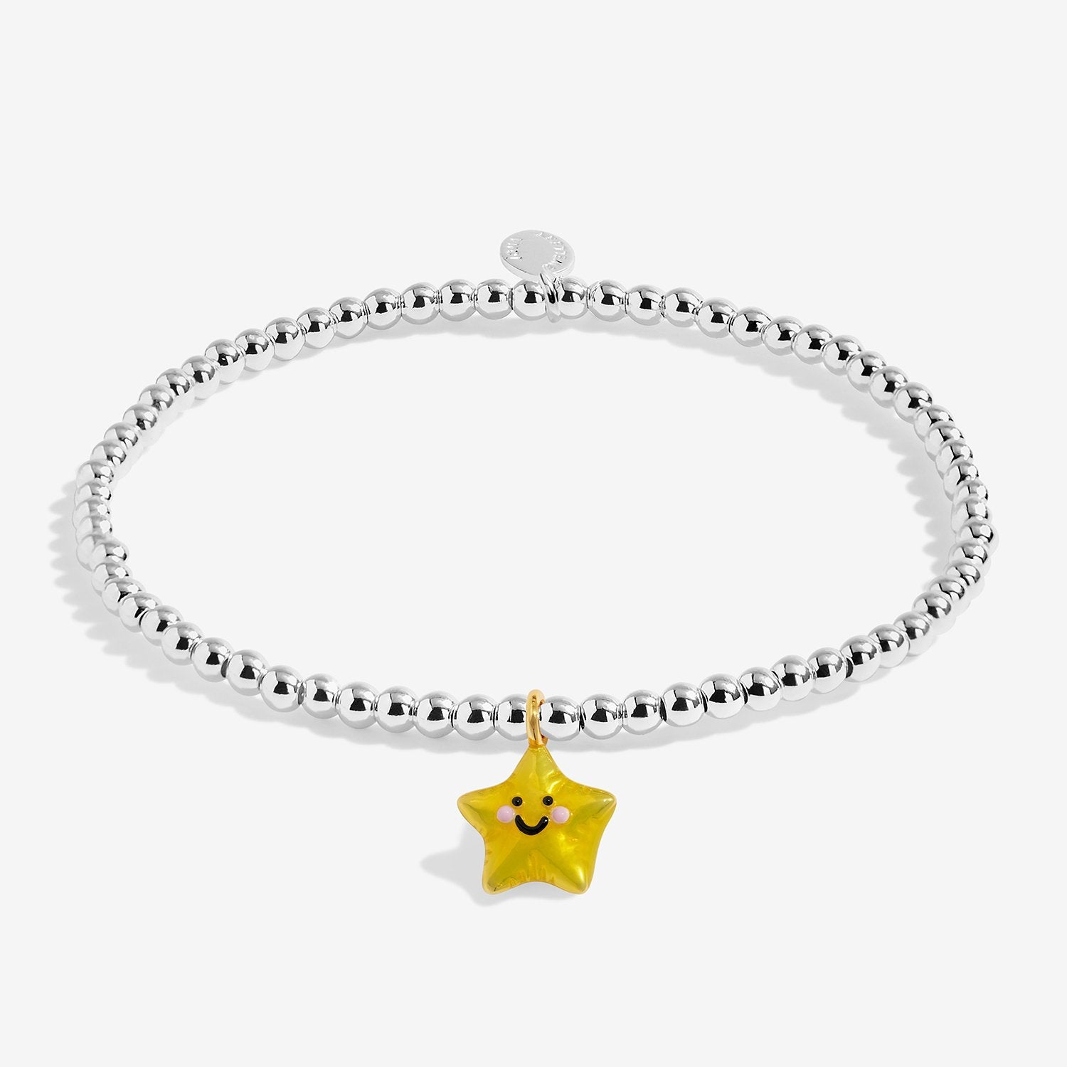 Joma Jewellery Kids' A Little Jomees 'Have A Star-Tastic Birthday!' Bracelet In Silver and Gold  with little star charm