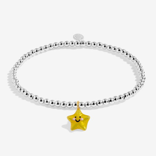 Joma Jewellery Kids' A Little Jomees 'Have A Star-Tastic Birthday!' Bracelet In Silver and Gold  with little star charm