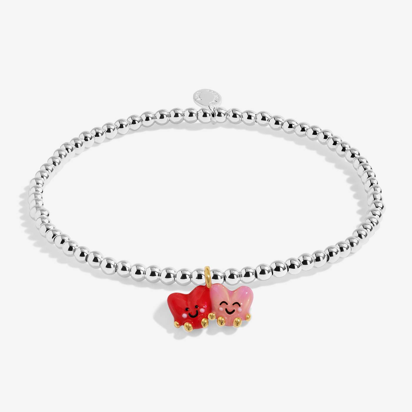 Kids' A Little Jomees 'Love You With My Whole Heart' Bracelet In Silver and Gold Plating with little hugging hearts charme