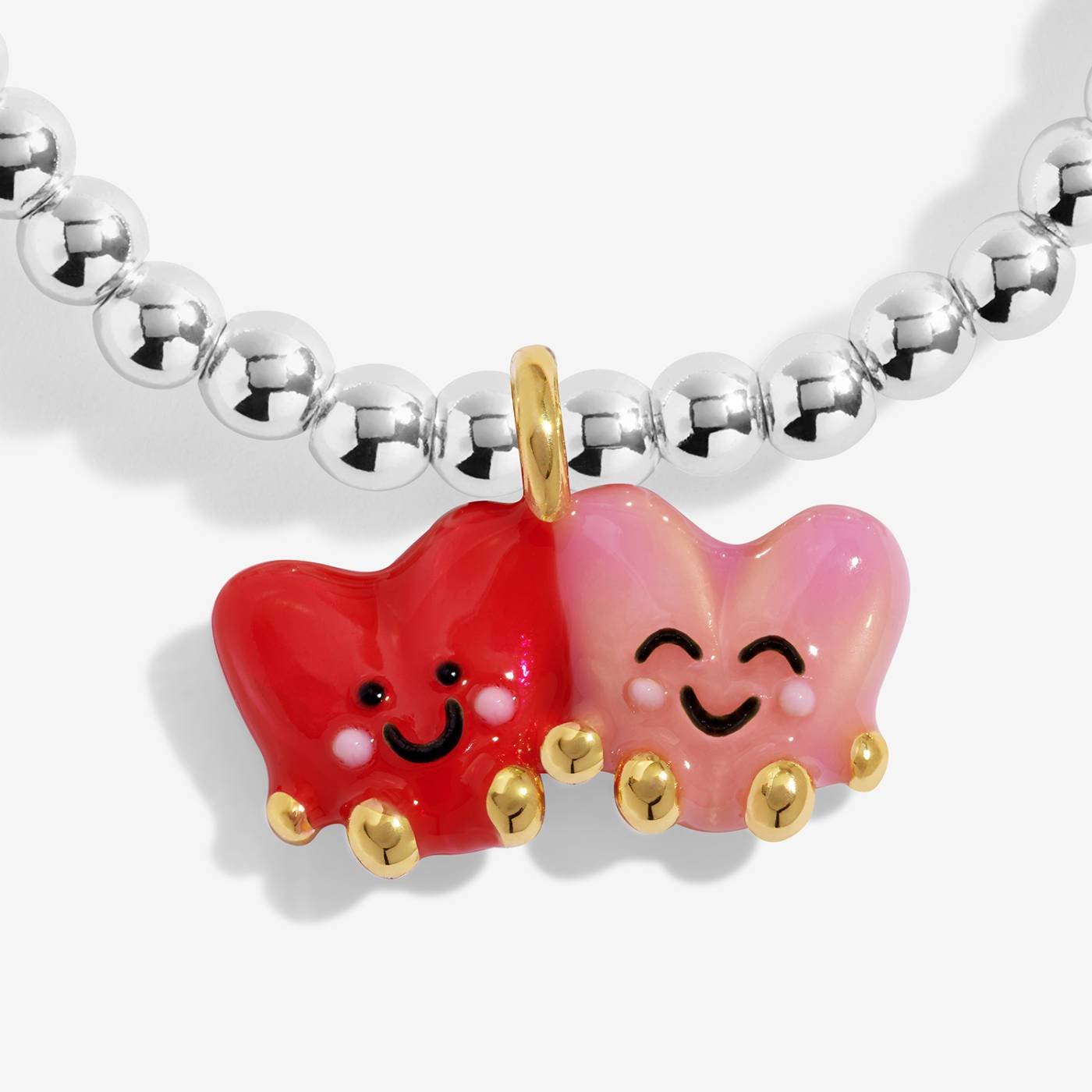 Joma Jewellery Kids' A Little Jomees 'Love You With My Whole Heart' Bracelet In Silver and Gold Plating