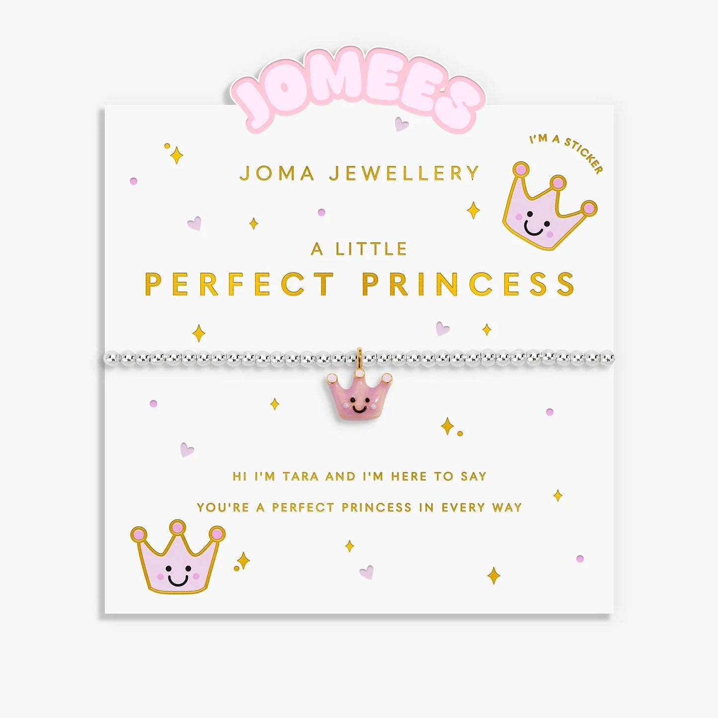 Joma Jewellery Kids' A Little Jomees 'Perfect Princess' Bracelet In Silver and Gold Plating